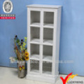 Wohnzimmer Vintage Rustic White Holz Glas Display Schrank